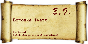Boroska Ivett névjegykártya